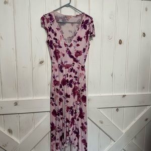 Juicy Couture Pink Floral Maxi Dress with Ruffle Bottom